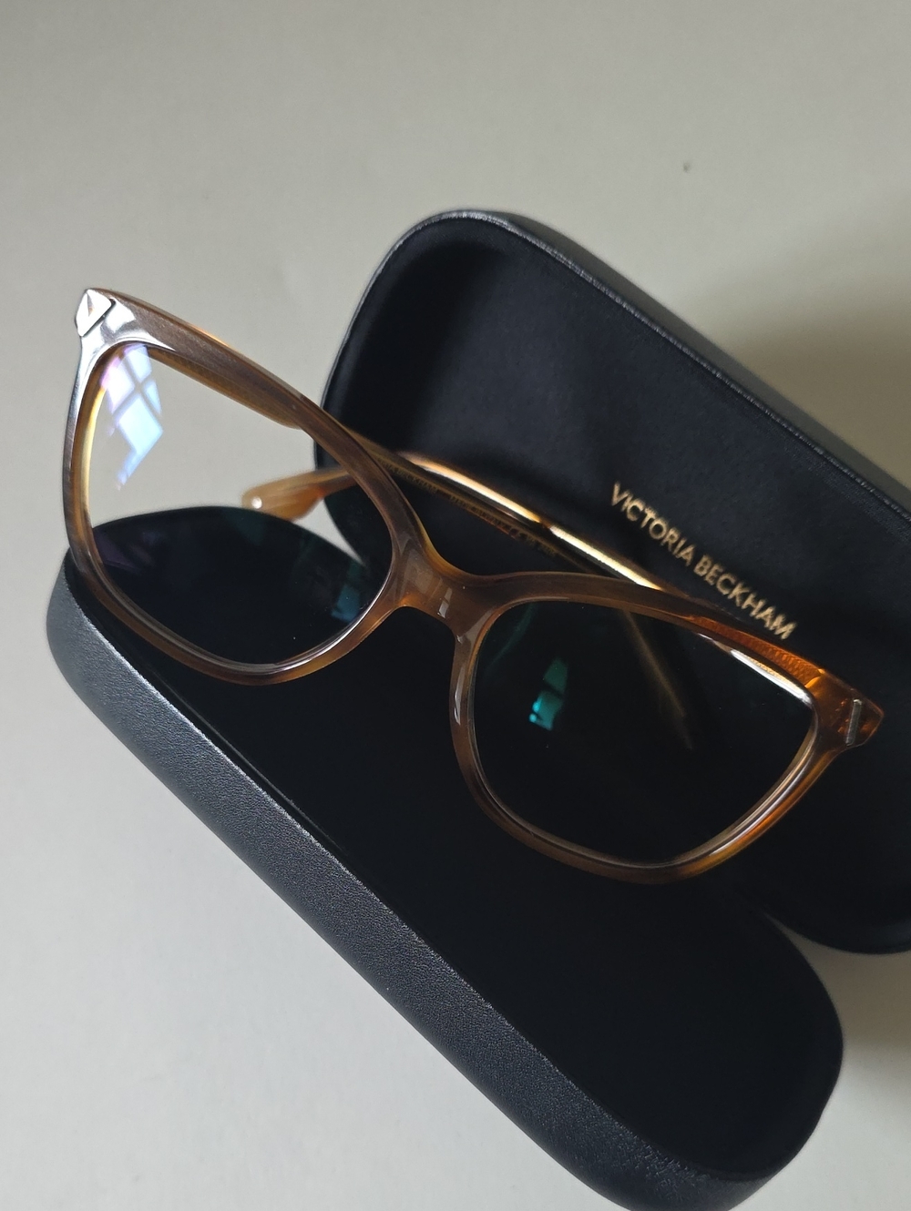 Victoria Beckham Brown Frame Sunglasses with Clear Lenses